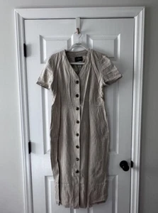 John Robers Linen Rayon Size 10 Vintage Dress - Picture 1 of 6