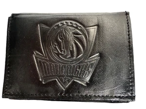 NBA Dallas Mavericks geprägte echte schwarze Leder Geldbörse Geldschein dreifach faltbar Ausweis Weihnachten - Bild 1 von 6