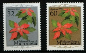 MICRONESA, SCOTT # 234-235, SET OF 2 MNH CHRISTMAS, POINSETTIEAS, FLOWERS 1995 - Picture 1 of 1