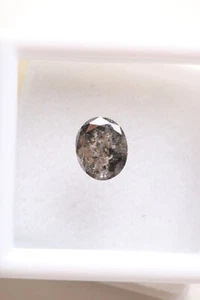 1.17Ct Natural Clear Black Salt & Pepper Oval Shape Loose Diamond 7.34mm DB85 - Picture 1 of 10