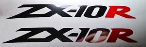 2 x ZX-10R Motorrad Aufkleber • Sticker • Chrom/Rot • Schriftzug Kawasaki Ninja - Bild 1 von 3