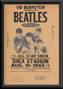 Beatles Konzertposter Nachdruck auf Original 1960er Jahre Papier Autogramm Nachdruck 048 - Bild 1 von 1