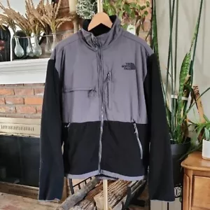 The North Face Mens Denali Fleece Lined ZipUp Performance Jacket Black Gray XL - Picture 1 of 11