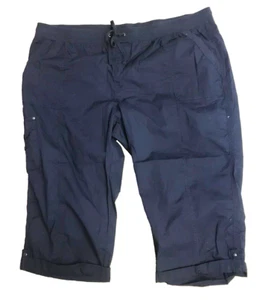 Evans Utility Shorts NEW Womens 26 Blue Roll-Up Capri Pants 48"W x 21"L Cargo - Picture 1 of 11