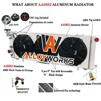 Relé de ventilador de cubierta de radiador de aluminio adecuado para Jeep Cherokee XJ 1991-01 95 4,0 L nuevo Foto 1 de 4