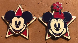 DISNEY WDW 2005 DISNEY’S AMERICAN STARS MICKEY & MINNIE MOUSE LE 2000 2 PIN SET - Picture 1 of 1