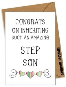 LUSTIGE STIEFVATER VATERTAG / GEBURTSTAGSKARTE von Ihrem Stiefsohn Geplänkel / LA - Bild 1 von 1