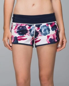 LKNEW LULULEMON SPEED SHORTS INKY FLORAL GHOST INKWELL BUMBLE BERRY/INKWELL SZ 6 - Picture 1 of 4
