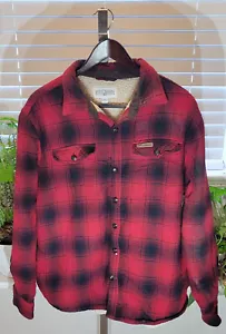 Field & Stream Red Checkered Plaid Lumberjack Flannel Jacket Men's Size L Large - Picture 1 of 3