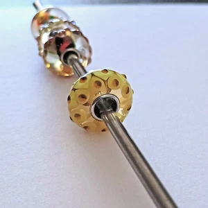 Trollbead UNIQUE Bead, LAA 925 beautiful sunny yellow use bracelet chain bangle - Picture 1 of 6