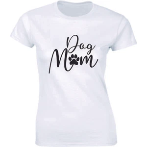 Dog Mom Womens T-Shirt Pet Animal Rights Lover Rescue Adopt Shelter Paw Tee - Picture 1 of 4