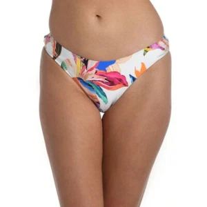 La Blanca Paradise City Scoop Bikini Bottom Size 10 Tropical Floral Beach Resort - Picture 1 of 7
