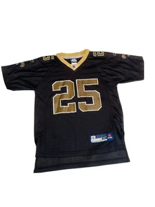 NFL New Orleans Saints Bush #25 NFL Apparel Jersey RBK Youth Medium Black Mesh - Picture 1 of 9