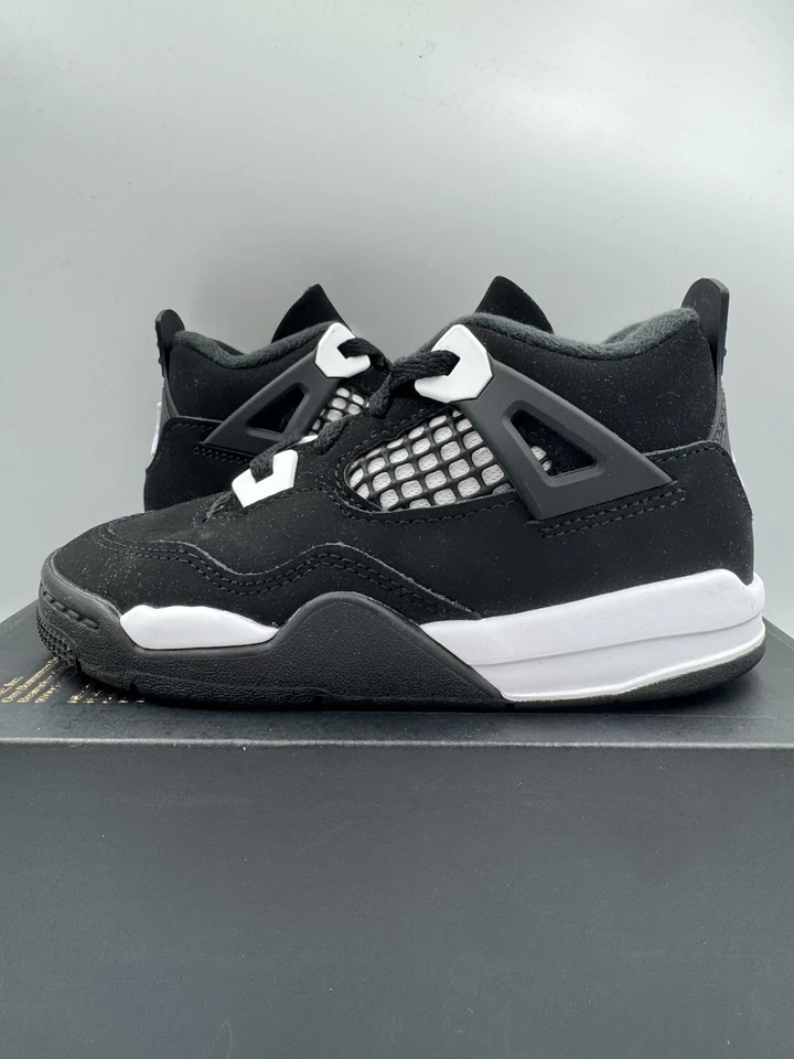 Nike Air Jordan Retro 4 Blanco Thunder TD Niño NBY NUEVO Talla 10C Foto 1 de 4