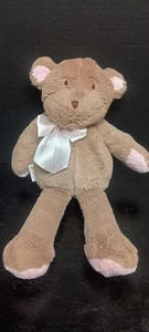Cocalo Baby Mocha Brown Teddy Bear Pink Bow 15" Plush Stuffed Animal - Picture 1 of 7