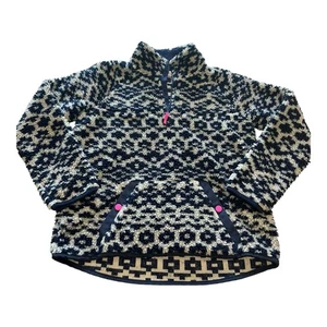 Vineyard Vines Girls Size XL(16) Fair Isle Exploded Sherpa 1/4 Zip Pullover $108 - Picture 1 of 10