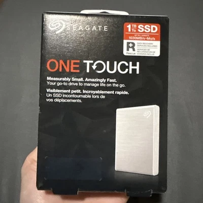 Seagate One Touch 1TB USB-C External SSD - Silver (STKG1000401) - Image 1 of 4