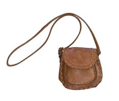 Bolso Bandolera Boho DV By Dolce Vita Cuero Vegano Tejido Tachonado - Marrón Foto 1 de 4