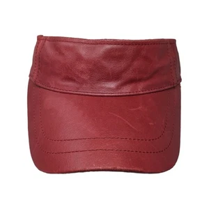 Wilsons Leather Strapback Visor Hat Red One Size Adjustable Solid Blank - Picture 1 of 9