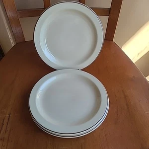 LOT3 Midwinter Stonehenge Cafe Au Lait 7" Bread Plates England Tan Brown Trim - Picture 1 of 5
