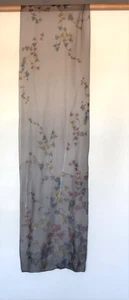 Gris 100% Seda Gasa Bufanda Rectángulo Floral 12.5" x 59" - Imagen 1 de 3