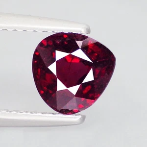 1.95 Ct Amusing Pear (7 x 7) 100% Natural Tanzania Reddish Pink Rhodolite Garnet - Picture 1 of 7