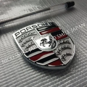 Insignia emblema coche metal plata para Porsche nueva con cinta - Imagen 1 de 2