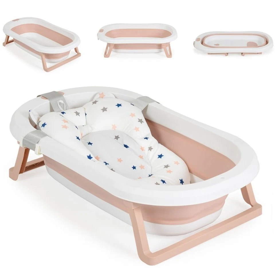 Moni Babybadewanne Palma faltbar 3-teilig Badekissen Schwamm Ablaufloch Stöpsel - Bild 1 von 1