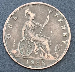 Victoria Penny 1888 Moneda Victoriana Jack El Destripador Año Lote G73 - Imagen 1 de 2