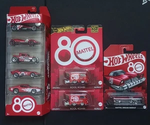 Hot Wheels Kool Kombi 2025 Cultura Pop: 80 Anniversario Mattel Lotto 5 confezioni e altro - Foto 1 di 6