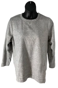 Quacker Factory Baby Fleece Sweatshirt With Studded Inset Heather Grey - Picture 1 of 2