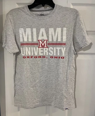 Camiseta Russell Athletic Para Hombre Talla S Universidad de Miami Gris Brezo Oxford Ohio Foto 1 de 4