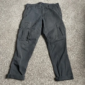 Y2K Gap Cargohose Herren Large 35 x 31 schwarz verblassen Baggy abgenutzt Grunge Vintage - Bild 1 von 11