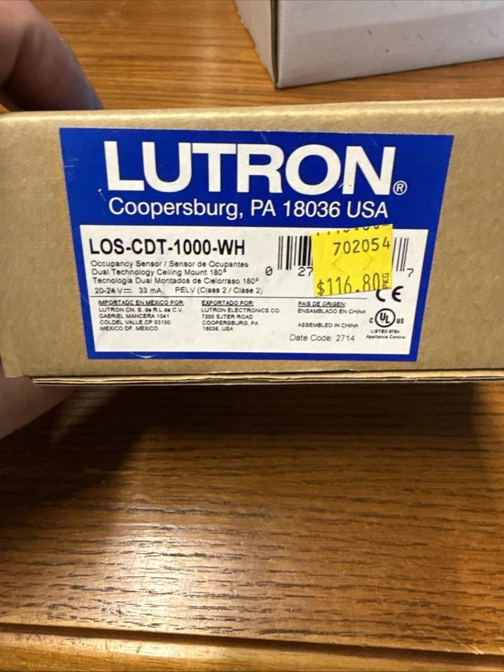 LUTRON LOS-CDT-1000-WH White Dual Technology Ceiling Mount 180 degree sensor - Image 1 of 1