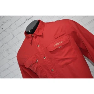Habit Fishing Shirt Mens Size XL Performance Polyester Hiking Red Vented - Picture 1 of 7