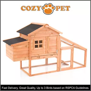 Chicken Coop Cozy Pet Deluxe Hen House Poultry Ark Rabbit Hutch Run Coup CC01S-N - Picture 1 of 12