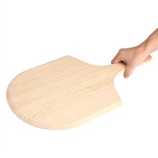 12 Inch Wooden Wood Pizza Tray Non Stick Serving Handle Bbq Cooking Baking Grill
