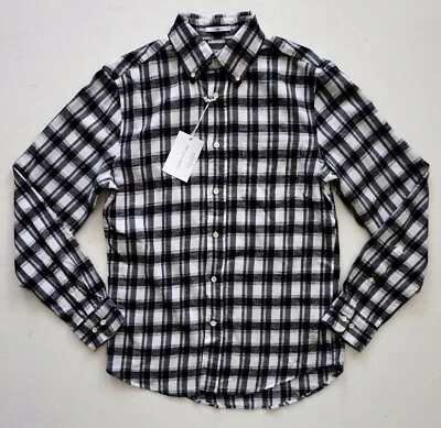 Camisa Gant Rugger Downtown Sarga Franela Delgada LS Negra Blanca Cuadros 3081632 Pequeña Foto 1 de 4