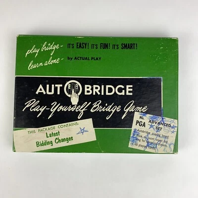 Vintage 1957 Auto Bridge Play Yourself Bridge Game in Original Green Box - Image 1 of 4