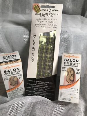 Sally Hansen Salon Effects Nail Polish Strips (2) + CHINA GLAZE NAIL POLISH NEW - Image 1 of 4