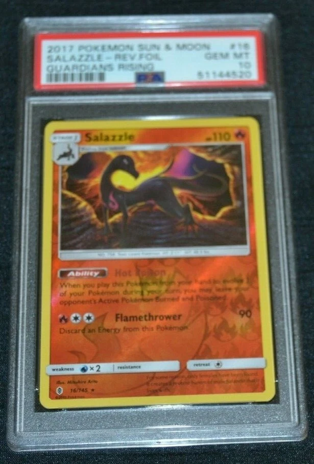 Reverse Holo Foil Salazzle # 16/145 Guardians Rising Set Pokemon PSA 10 GEM MINT - Image 1 of 1