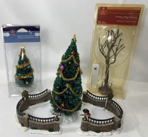 Christmas Village Tree Decorations Evergreen Bare Light up + Stone Wall + Deer + - Picture 1 of 24
