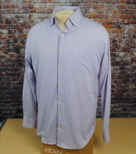 Peter Millar Summer Comfort Shirt Purple Plaid Long Sleeve Button Up Mens Medium - Picture 1 of 10