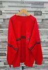PACIFIQUE RED BOLD STRIPED LOGO GRAPHIC BELGIUM WINTER PULLOVER KNIT JUMPER XL