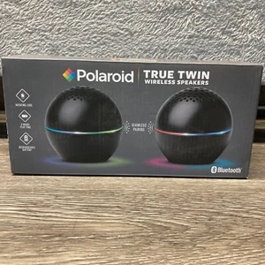 Polaroid True Twin Wireless Bluetooth LED Speakers, Black - Picture 1 of 5