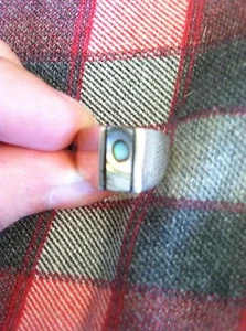 925 Silver ring Abalone inlaid Mexico silver 5.9g Size 6 UNIQUE AND GORGEOUS - Picture 1 of 12