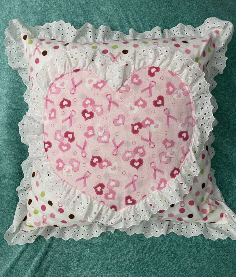 "Almohada decorativa grande rosa y blanco amor y paz 20"" X 20""" Foto 1 de 4