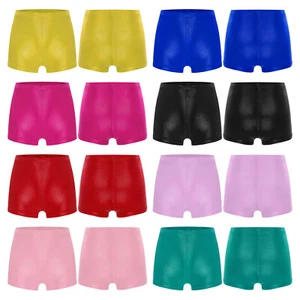 Girls Shorts Elastic Waistband Bottoms Sport Hot Pants Workout Boyshorts Dance - Picture 1 of 54