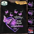 Personalized Grandma Shirt Custom Butterfly Heart Grandkids Bless To Be Called U