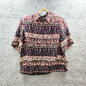 The Dress Company by Stitches Blouse Top Size 18 Beige Navy Blue Red Paisley - Picture 1 of 12